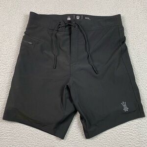 Driftline Drifties Board Shorts Men's Size 30 Black Wetsuit Lined Beach Swim EUC